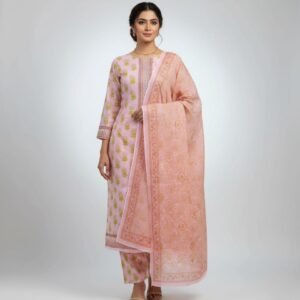 Unstitched Lawn Cotton 3-Piece Dress Set