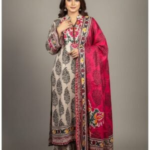 Unstitched Lawn Cotton 3-Piece Dress Set