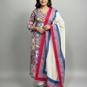 Unstitched Lawn Cotton 3-Piece Dress Set