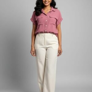 Soft Crepe Cheese Cotton Long Shirt – Free Size 36–46