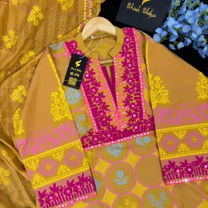 Basanti Pure Cotton Embroidered Three Piece