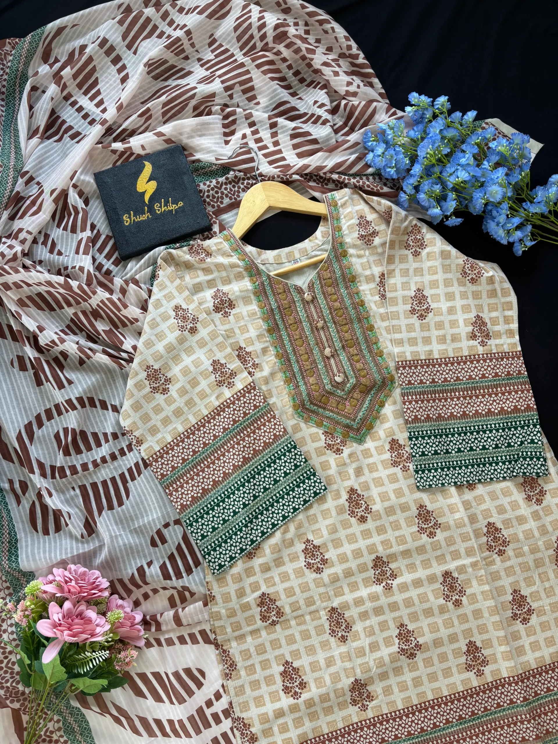 ভিসকোস কটন Full Stitched 3-Piece