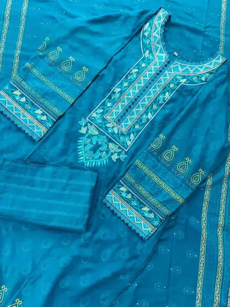 আড়ং ইন্সপায়ারড ফুল স্টিচড থ্রি পিস-SG01