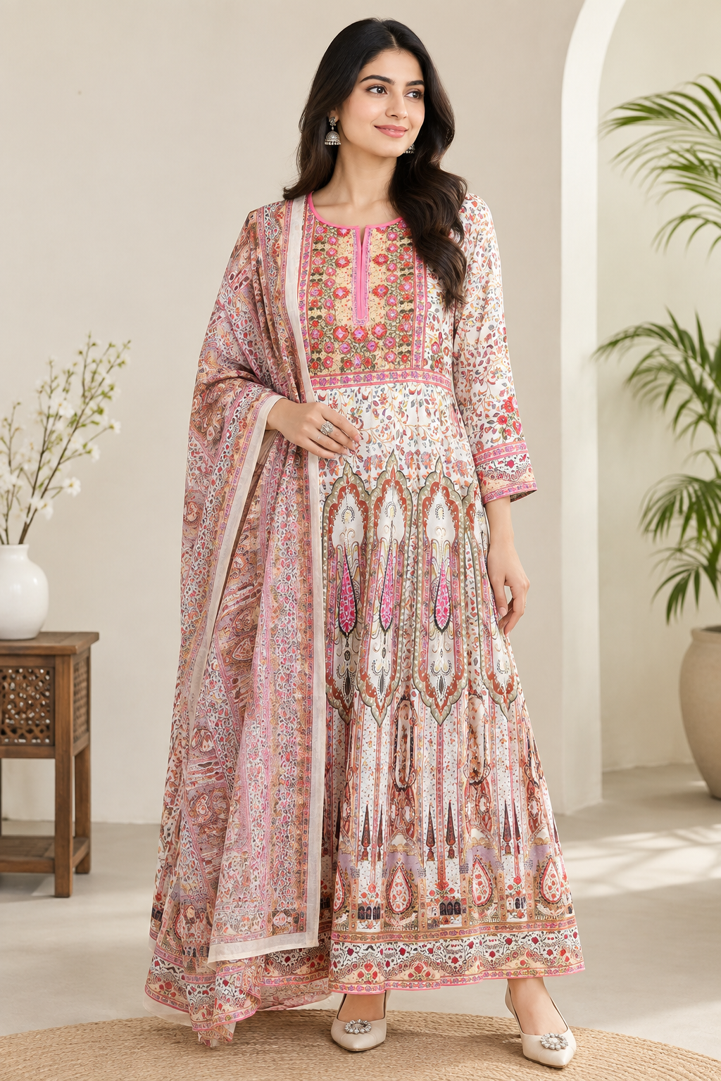 Dubai Silk Anarkali Gown