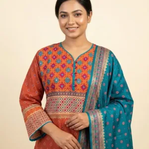 BO01-Pure Cotton Embroidered Three-Piece