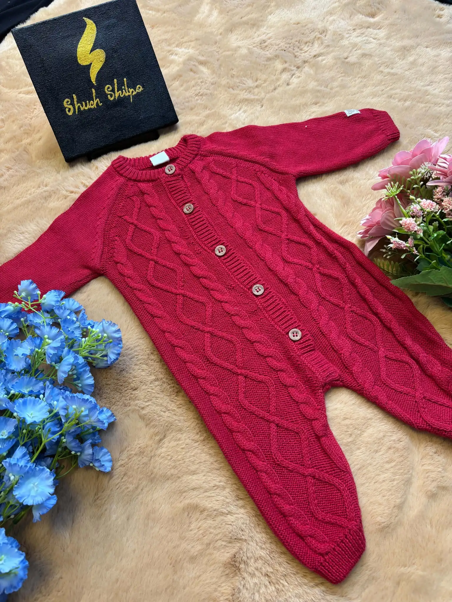 BSW02 Maroon Baby Romper